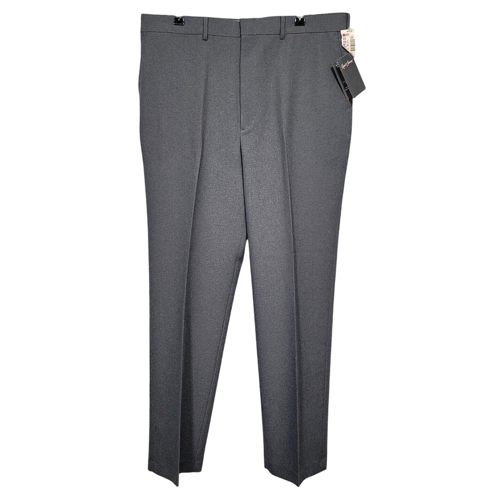 Reed st. James Mens Gray Dress Pants 38x31‎ Flat Front Dacron Polyester NWT